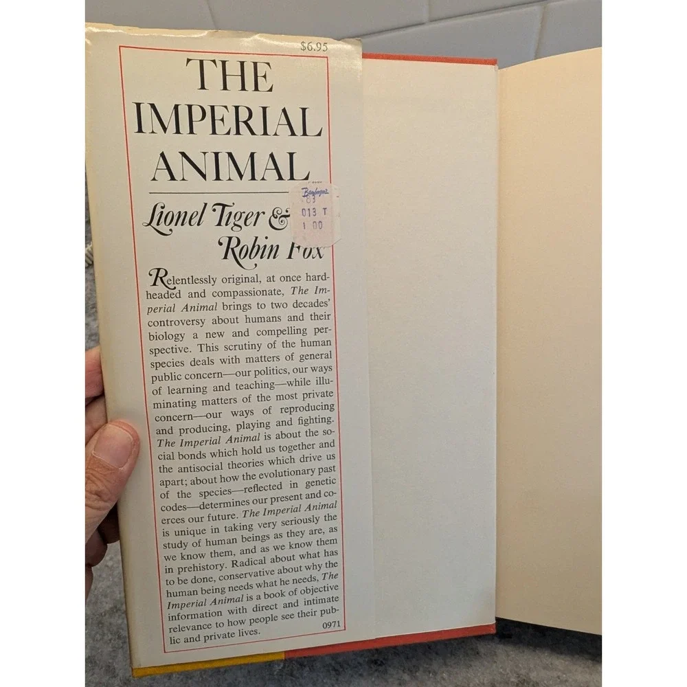 The Imperial Animal by Lionel Tiger & Robin Fox 1st Edition HC DJ
